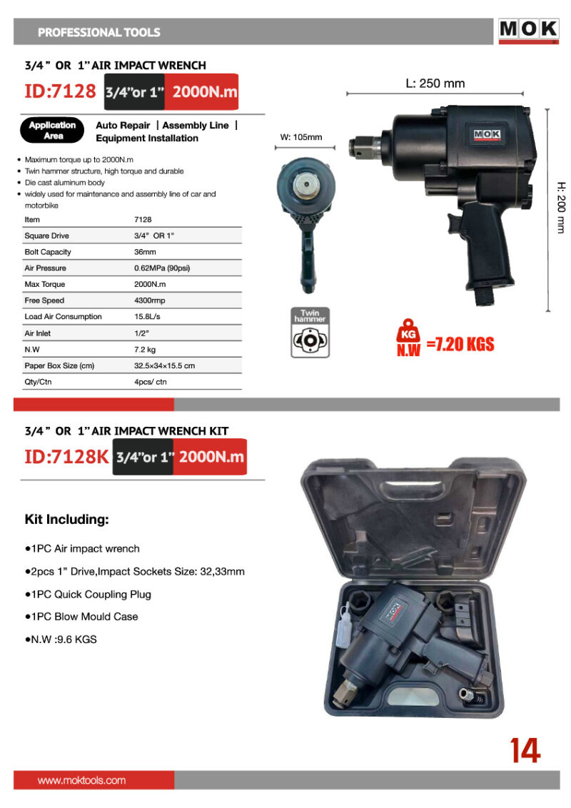34 Súng Siết Ốc Khí Nén 3/4 Inch MOK - 7128