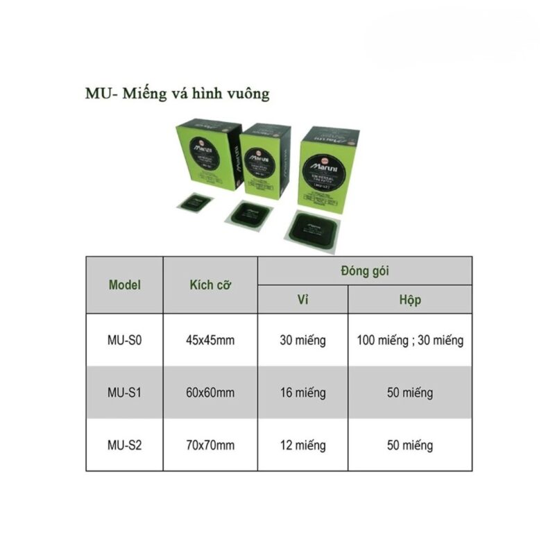 Vỉ 30 Miếng Vá Lốp Maruni MU-S0 45x45mm