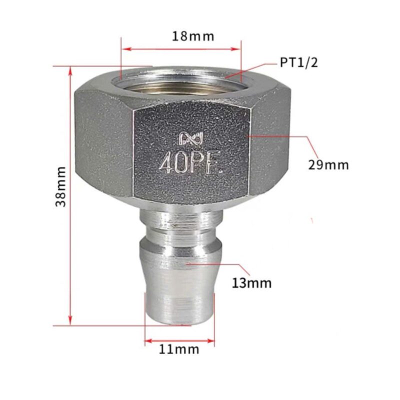 Đầu Nối Nhanh Khí Nén NITTO 40PF Bằng Thép Không Gỉ